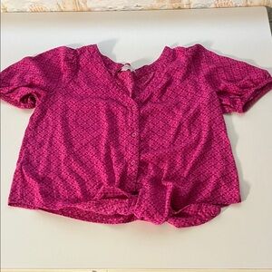 Loft Pink Floral Patterned Women's Top Petite Small